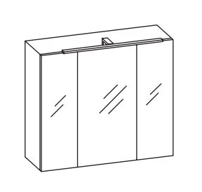 045.698066 Spiegelschrank Jessi II Eiche Ribbeck quer Nachbildung / inklusive LED-Aufsatzleuchte 12 V LED, LM LED, 12W
