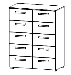 Schubkommode mit 10 Schubkästen / Breite 80 cm / Höhe 100 cm / Tiefe 42 cm