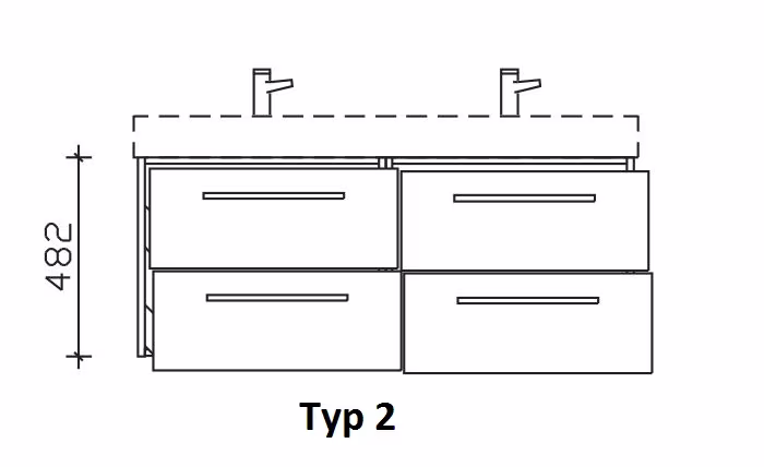 Pelipal PCON Waschtischunterschrank für Duravit D-Code - Breite wählbar - Ansicht 9