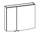 SEAE00185, Spiegelschrank, 2 Drehtüren, einfach verspiegelt, 2 Glaseinlegeböden, ohne Beleuchtung - 72x85x17 cm