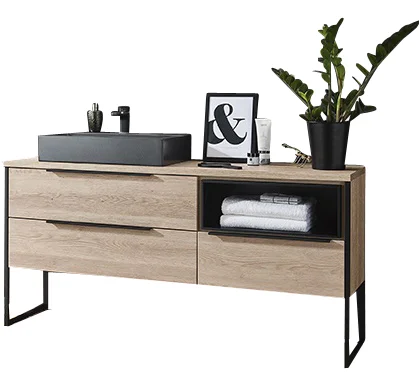 Puris Aspekt Waschtisch mit Unterschrank - 150 cm breit