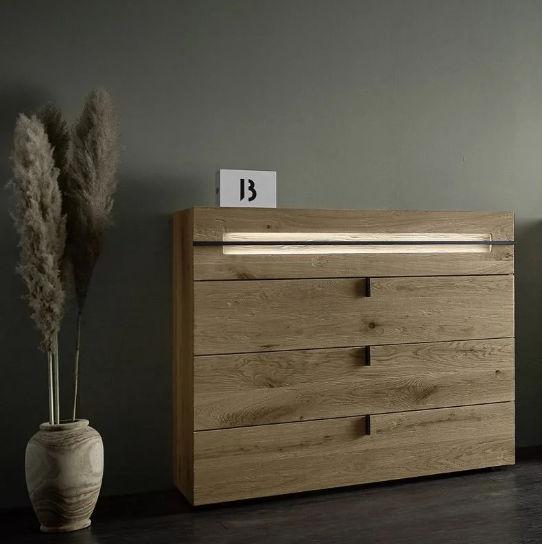 Kommode mit Designleiste / 4 Schubkästen / Maße: 99x91,2x44 cm