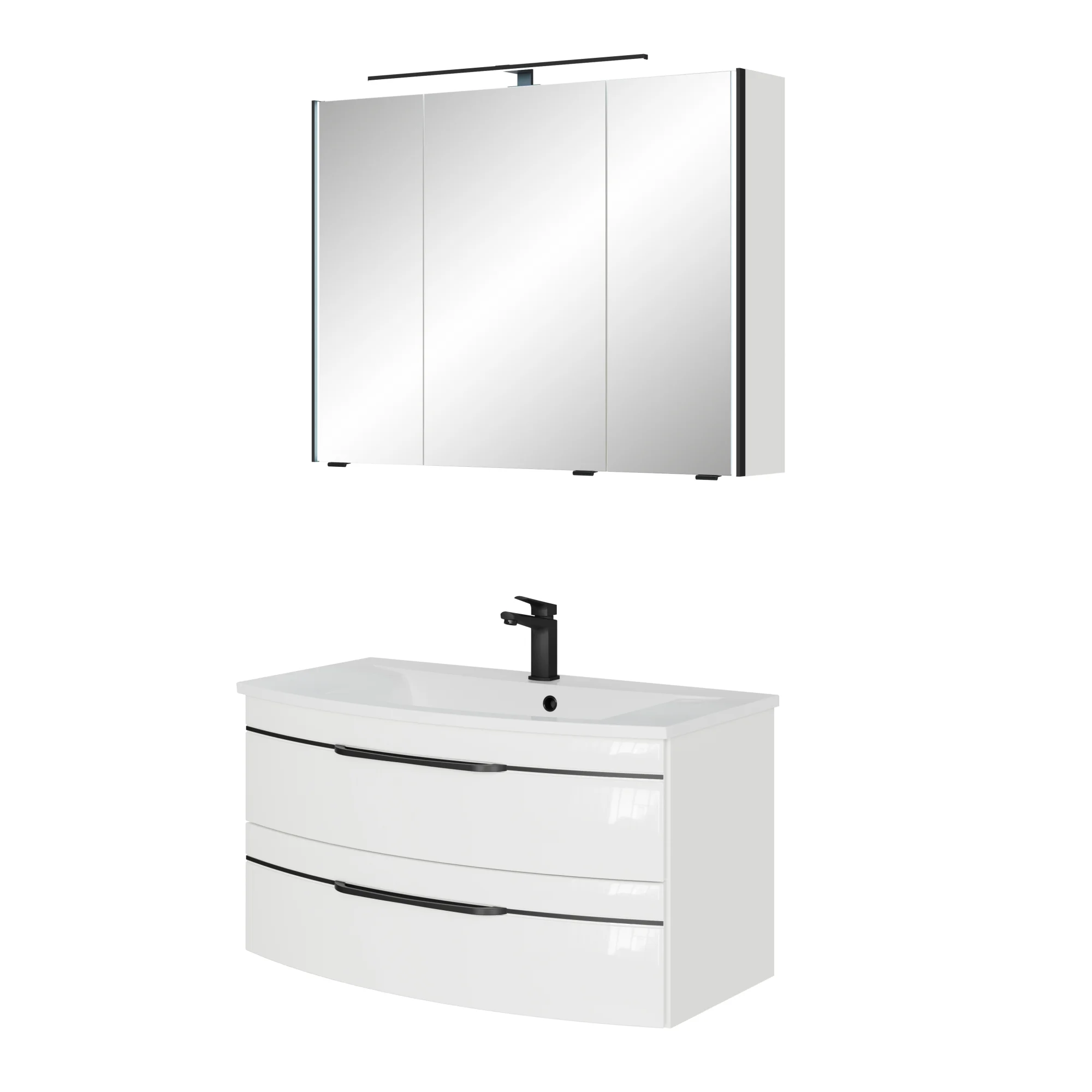 Pelipal 7045 Badmöbel Kombination 90 cm mit Spiegelschrank - Ansicht 2