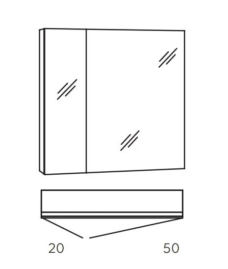 MARLIN 3980spiegel - Spiegelschrank 70 cm breit - SOXD7R - Ansicht 2