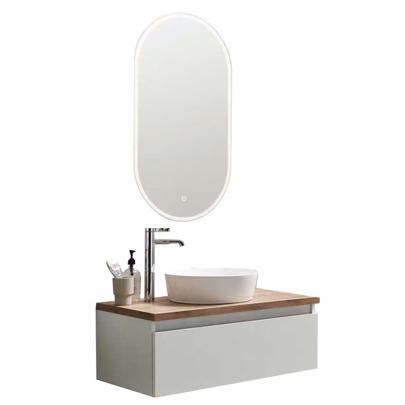 Puris Vialli Badmöbel Set 80 cm breit - Becken mittig