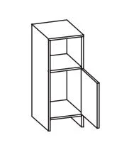350.043241 Unterschrank / 1 Drehtüre / 1 Nische / stehend / Breite 33 cm / Höhe 81,6 cm / Tiefe 28 cm