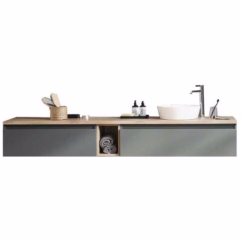 Puris Vialli Waschtisch mit Unterschrank 200 cm breit - Becken rechts