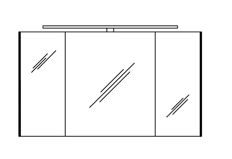 Pelipal Spiegelschrank 122 cm S10-SPS 21 - Neutraler Spiegelschrank - Ansicht 2