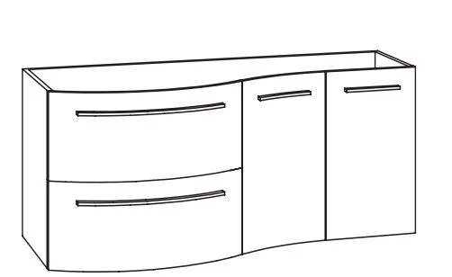 MARLIN 3280cara Waschplatz 120 cm / Waschtisch links - Ansicht 7