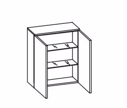 312.016030 Wandschrank / 2 Drehtüren / 2 Einlegeböden / inklusive Türdämpfer / Breite 60 cm / Höhe 70 cm / Tiefe 20 cm