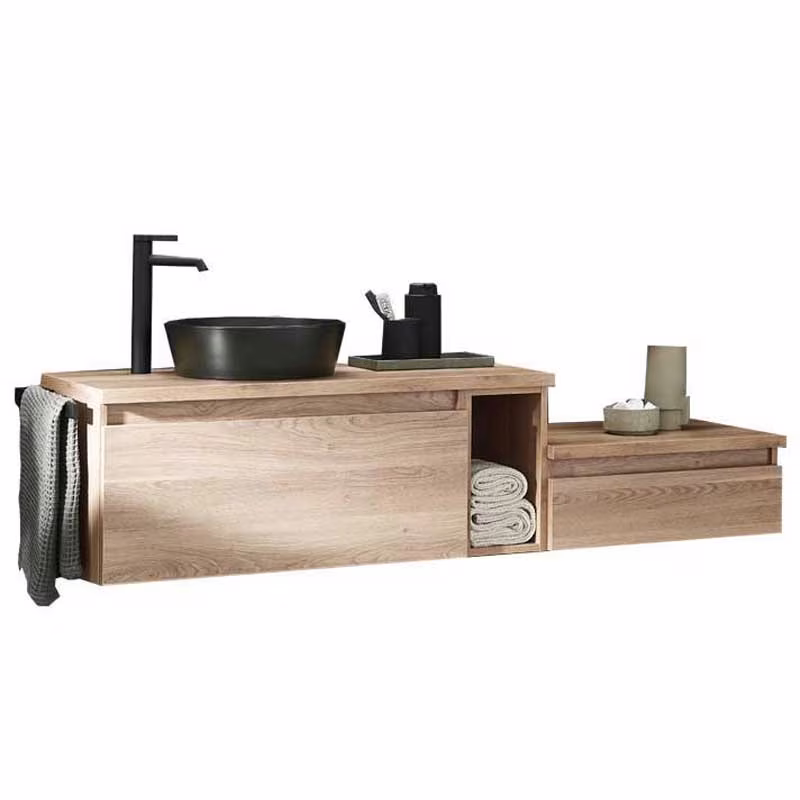Puris Vialli Waschtisch mit Unterschrank 160 cm breit - Becken links
