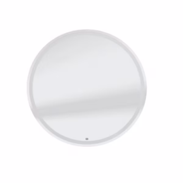 Flächenspiegel rund 90 cm FSR409001 - umlaufende LED-Beleuchtung 1 LED-Converter 30 Watt mit Sensor für Emotion-Beleuchtung Trägermaterial in weiß Dieses Produkt enthält eine Lichtquelle