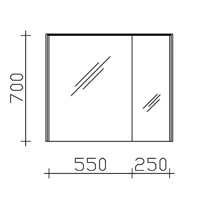 Pelipal 6010 Spiegelschrank 84 cm 6010-SPS 02 - Ansicht 4
