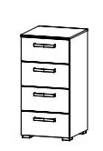 Schubkommode mit 4 Schubkästen / Breite 40 cm / Höhe 81 cm / Tiefe 42 cm