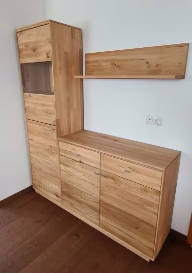 Dudinger Alexandra Wohnwand - Wildeiche natur, geölt mit Crushed Oak Optik - Ansicht 4