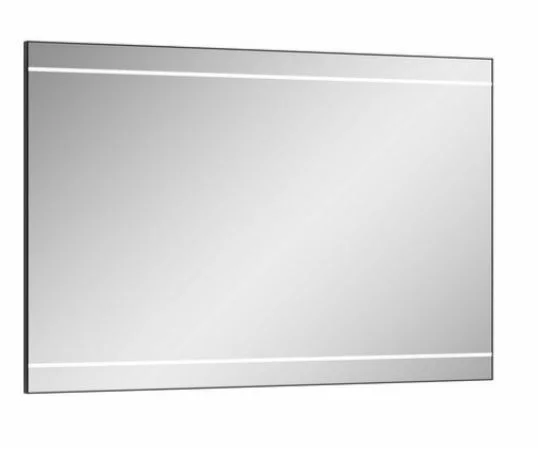 FELLS4512, Funktionsflächenspiegel umlaufend von schwarz mattem Profil eingefasst, inkl. durchgehender LEDplus-Lichtstreifen oben und unten in der Spiegelfläche, inkl. Touchschalter unten mittig - 70x120x3,2 cm