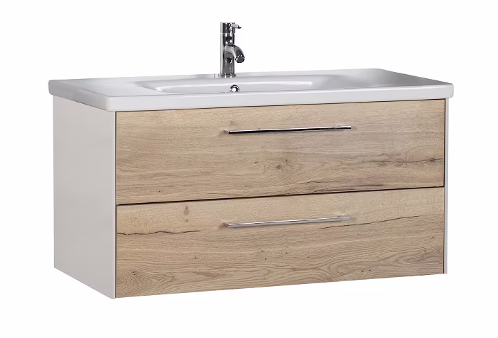 Marlin Bad 3400 - Waschtischset 100 cm breit - 2 Auszüge - Ansicht 8