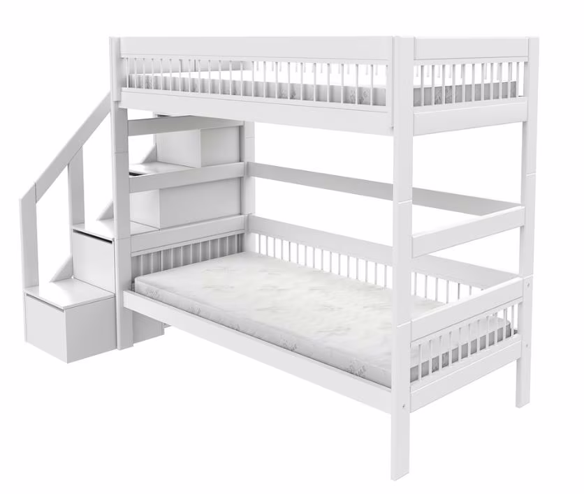 LIFETIME kidsrooms Etagenbett Breeze mit Treppe & Deluxe Lattenrost