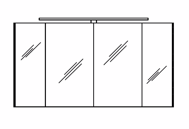 Pelipal Spiegelschrank 132 cm S10-SPS 24 - Neutraler Spiegelschrank - Ansicht 2