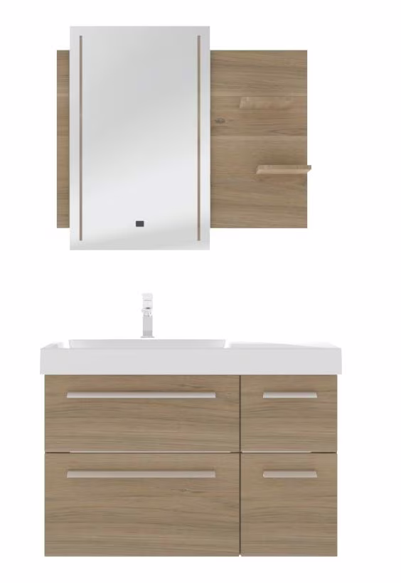 Puris c!mano Badmöbel Set - 90 cm mit Ablagefläche rechts - Ansicht 15