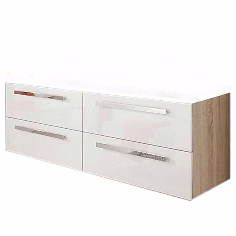 Puris Star Line Waschplatz 160 cm - für einen Doppel-Glaswaschtisch