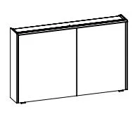 6010-SPS 03, Spiegelschrank inkl. LED Lichtkranz, 2 Drehtüren einfach verspiegelt, mit Schalter und Steckdose - 70,9x114x17,6 cm