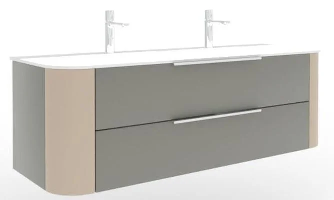 Puris Veluna Doppelwaschtisch mit Unterschrank - 150 cm