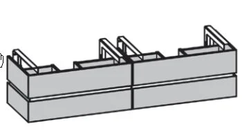 800196/ 801196 Unterschrank  mit 4 Schubkästen Breite: 169,60 cm / Höhe: 43 cm / Tiefe: 47 cm