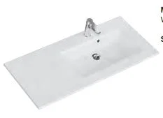 Mineralmarmorwaschtisch weiss, mit Armaturbohrung und Überlauf, Becken rechts - 2x113x50 cm