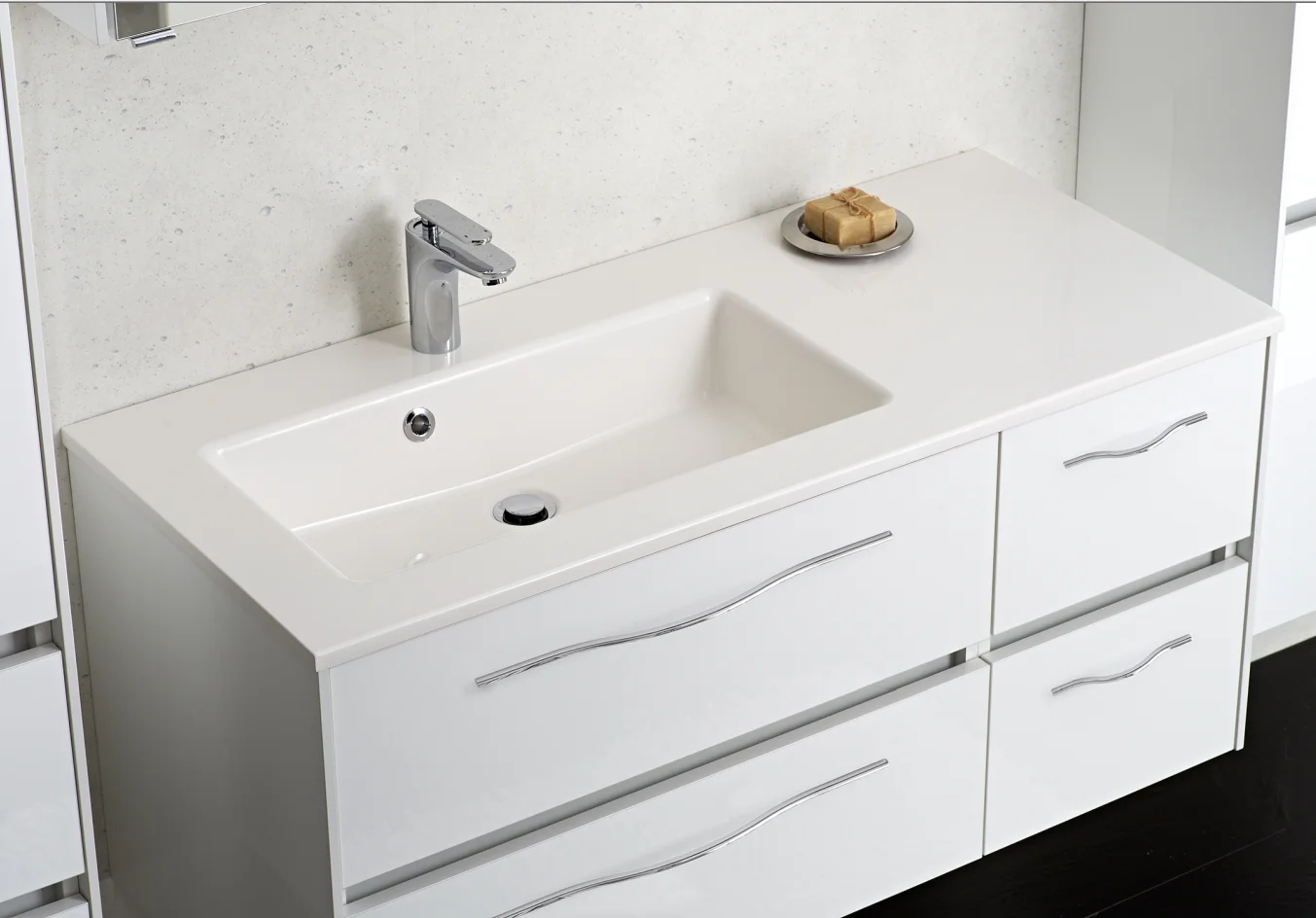 Calmo Waschtischkombination 113 cm breit - Becken Links