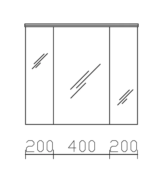 Pelipal 7005 Spiegelschrank 80 cm RD-SPS 19 - Ansicht 3