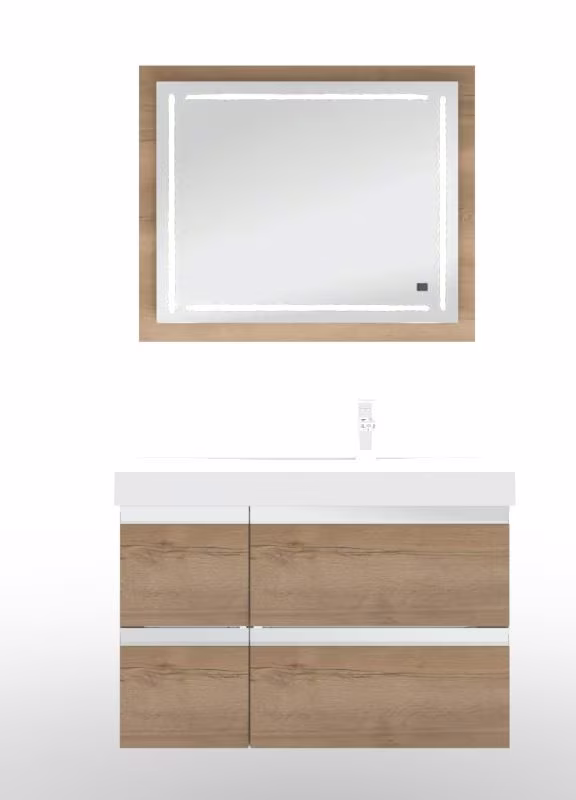 Puris c!puro Badmöbel Set - 90 cm mit Ablagefläche links / mit 4 Auszügen - Ansicht 2