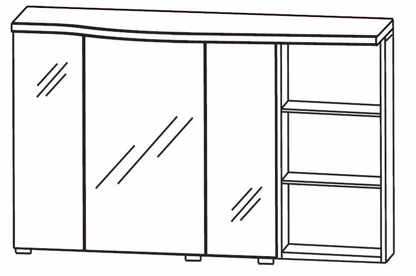 Puris Swing Spiegelschrank 120 cm SET41123R - Ansicht 3