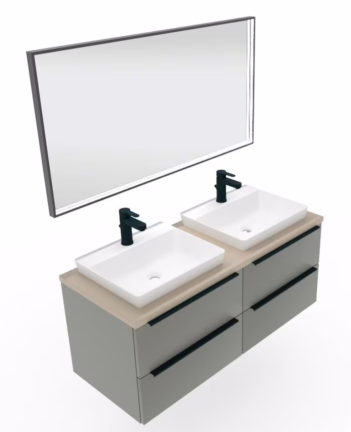 Puris Aspekt Badmöbel Set / Doppelwaschplatz - 120 cm - Ansicht 6