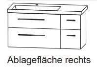 Waschtisch links, Ablage rechts