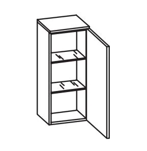 313.013030 Wandschrank / 1 Drehtüre / 2 Einlgeböden / Breite 30 cm / Höhe 70 cm / Tiefe 20 cm - inklusive Türdämpfer