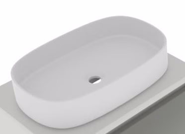 Keramik-Aufsatzwaschtisch Nizza oval weiß