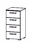 Schubkommode mit 4 Schubkästen / Breite 40 cm / Höhe 81 cm / Tiefe 42 cm