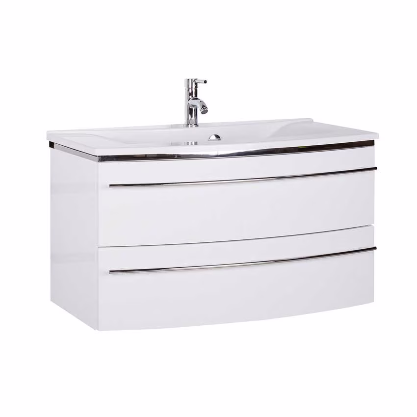 MARLIN 3040city Waschtisch-Set 90 cm - Mineralmarmor - Ansicht 3