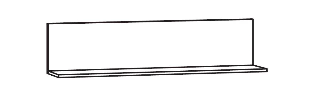 Winkelablage unten mit satiniertem Glasboden - B: 60 cm / H: 15,8 cm / T: 12,6 cm - SRP6