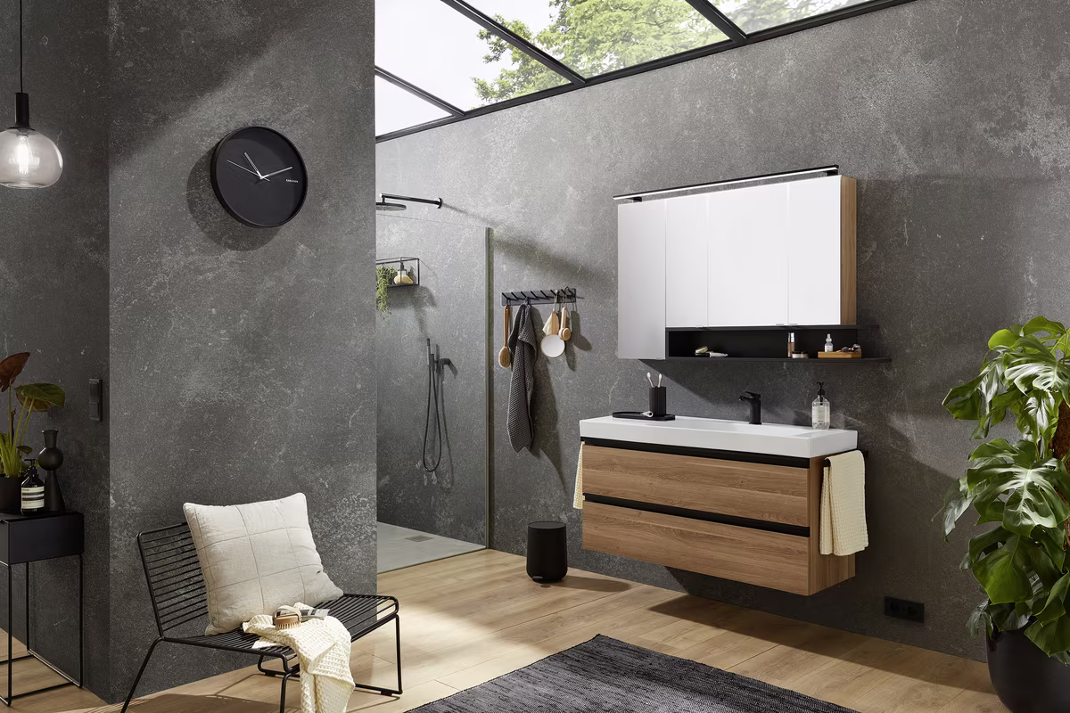 Puris c!puro Badmöbel Set - 122 cm mit Spiegelschrank - Ansicht 2