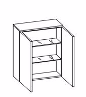 311.016030 - Wandschrank / 2 Drehtüren / 2 Einlegeböden / Breite 60 cm / Höhe 70 cm / Tiefe 20 cm - inklusive Türdämpfer