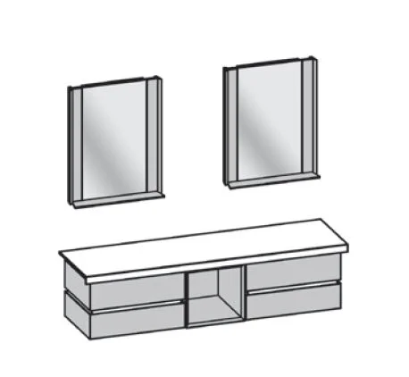 Thielemeyer Fresh Massivholz Badmöbelset 801394 - Komplettset 4-teilig / 177 cm - Ansicht 4