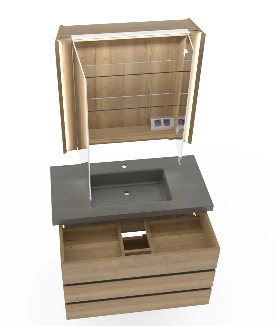 Thielemeyer Fresh Massivholz Badmöbelset 800589/801589 - 102 cm - Ansicht 4