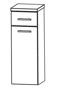 Puris Fine Line Bad-Highboard 30 cm breit HBA553A7W