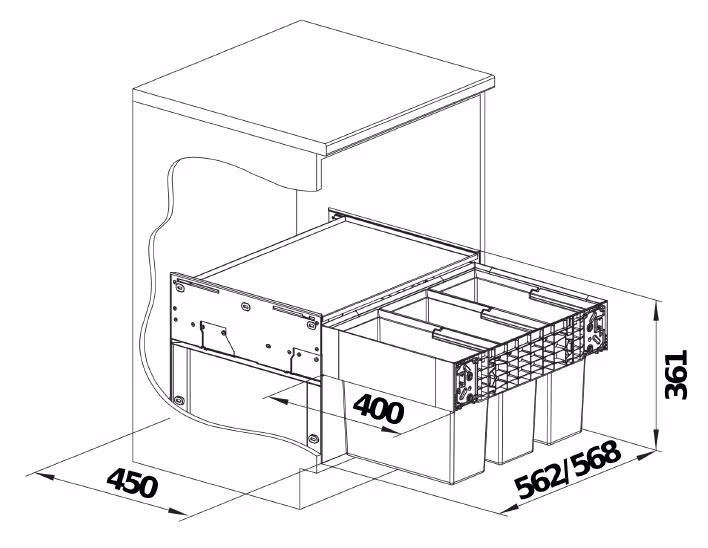Blanco SELECT II 60/3 Orga  / Abfallsystem - Ansicht 3