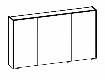 SEEE00112 Spiegelschrank inkl. LED Profil rechts und links, Aufsatzleuchte optional - Maße: 70,3x123,2x17,2 cm