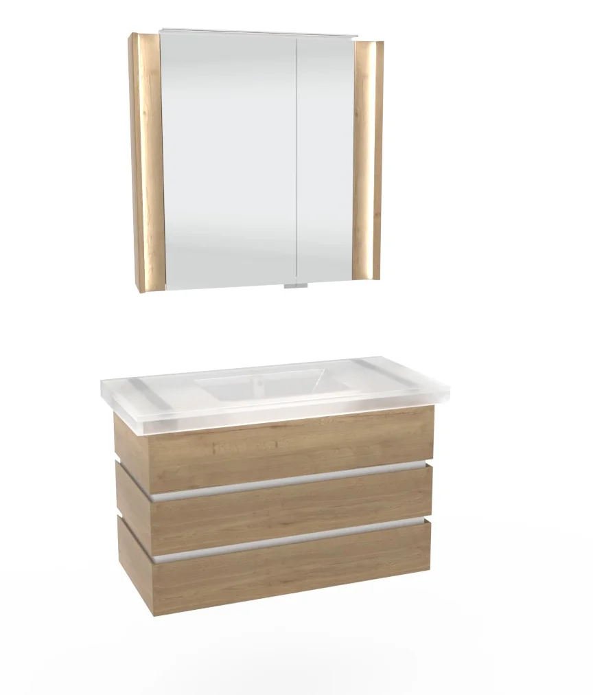 Thielemeyer Fresh Massivholz Badmöbelset 800589/801589 - 102 cm