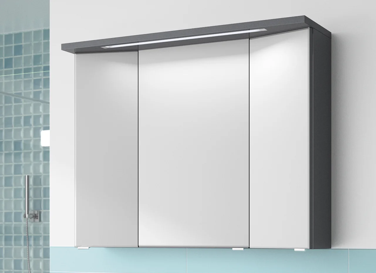 Calmo Badmöbelset Tessa 90 cm breit Anthrazit - 3-teilig - Ansicht 3