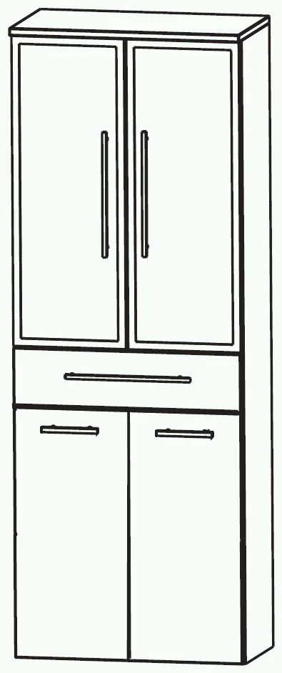 Puris Swing Glastür-Hochschrank mit Wäschekippe 60 cm HNA056B7W - Ansicht 2